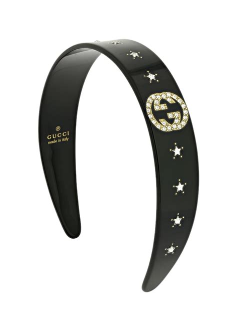 gucci crystal interlocking g headband|Crystal Interlocking G Headband In Black Resin.